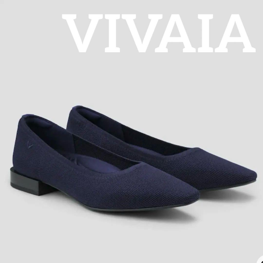 VIVAIA スクエアトゥ 低ヒール パンプス ネイビー　美品　完売 37.5