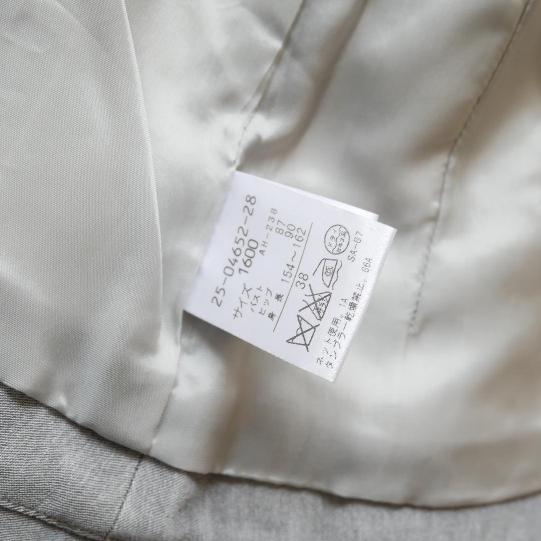 パンツと 春物 38 HANAE MORI フリル襟ジャケットライトグレー ハナエモリ rWux1-m73051854792 スカート