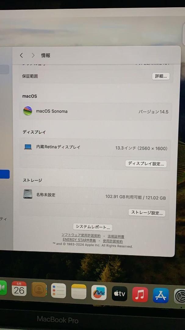 MacBook本体 Apple MacBook Pro 2019 128GB SSD