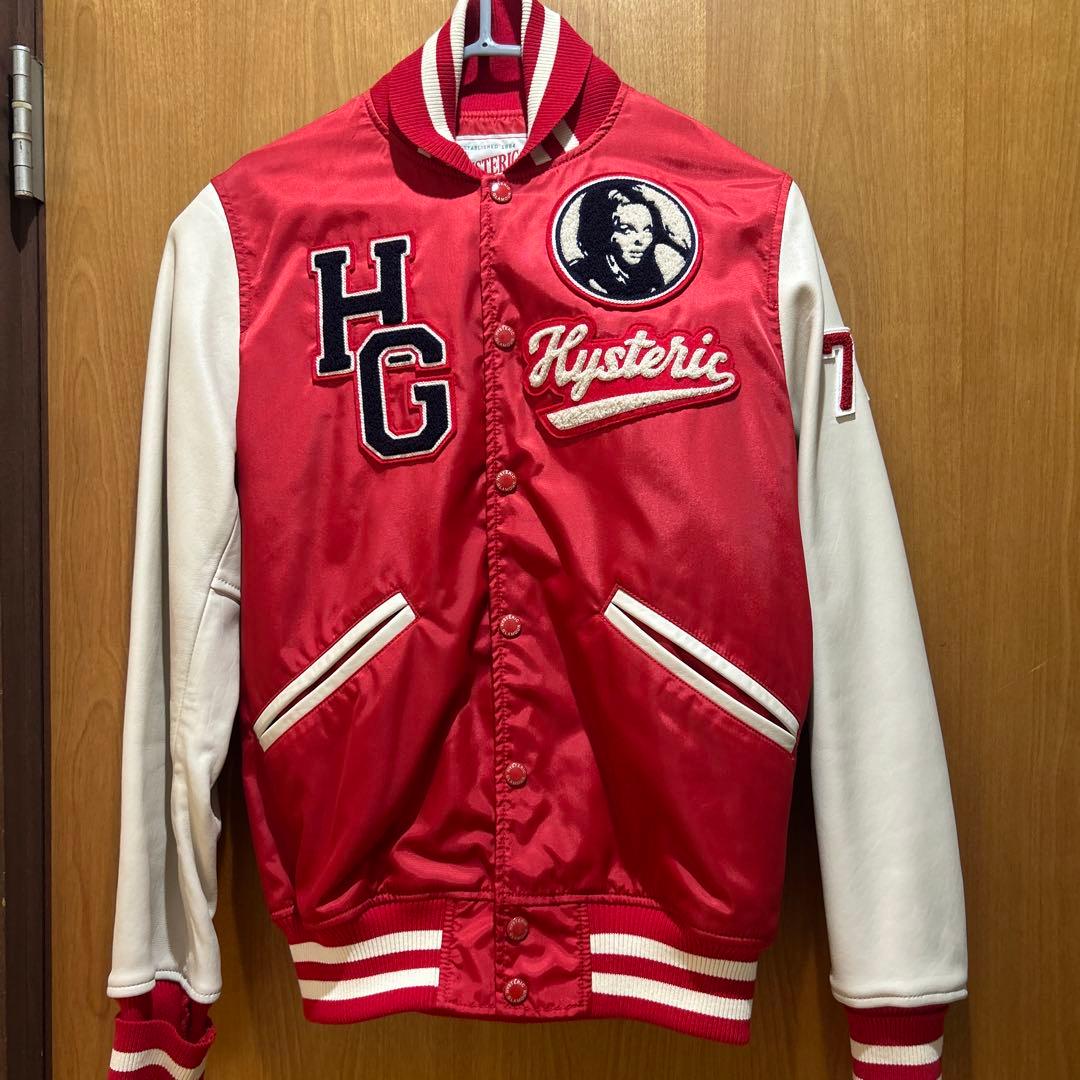 HYSTERIC GLAMOUR スタジャン レッド/ホワイト - メルカリ