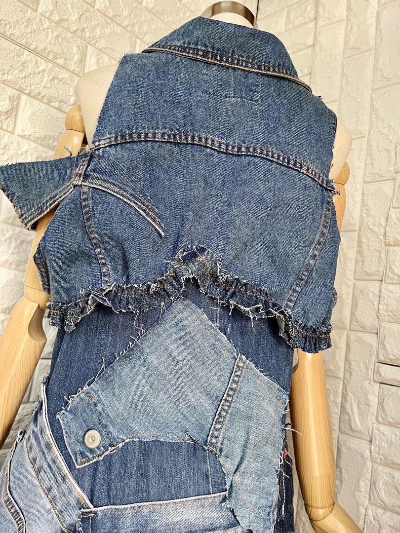 牛です。リメイクデニム　ボレロ付きワンピ