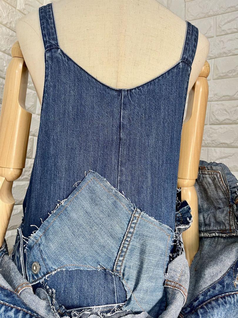 牛です。リメイクデニム　ボレロ付きワンピ