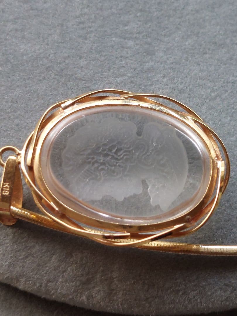 K18⭐オメガネックレス⭐リバーシブル⭐K18水晶カメオチャーム⭐セット販売 K18⭐オメガネックレス⭐リバーシブル⭐K18水晶カメオチャーム⭐セット販売