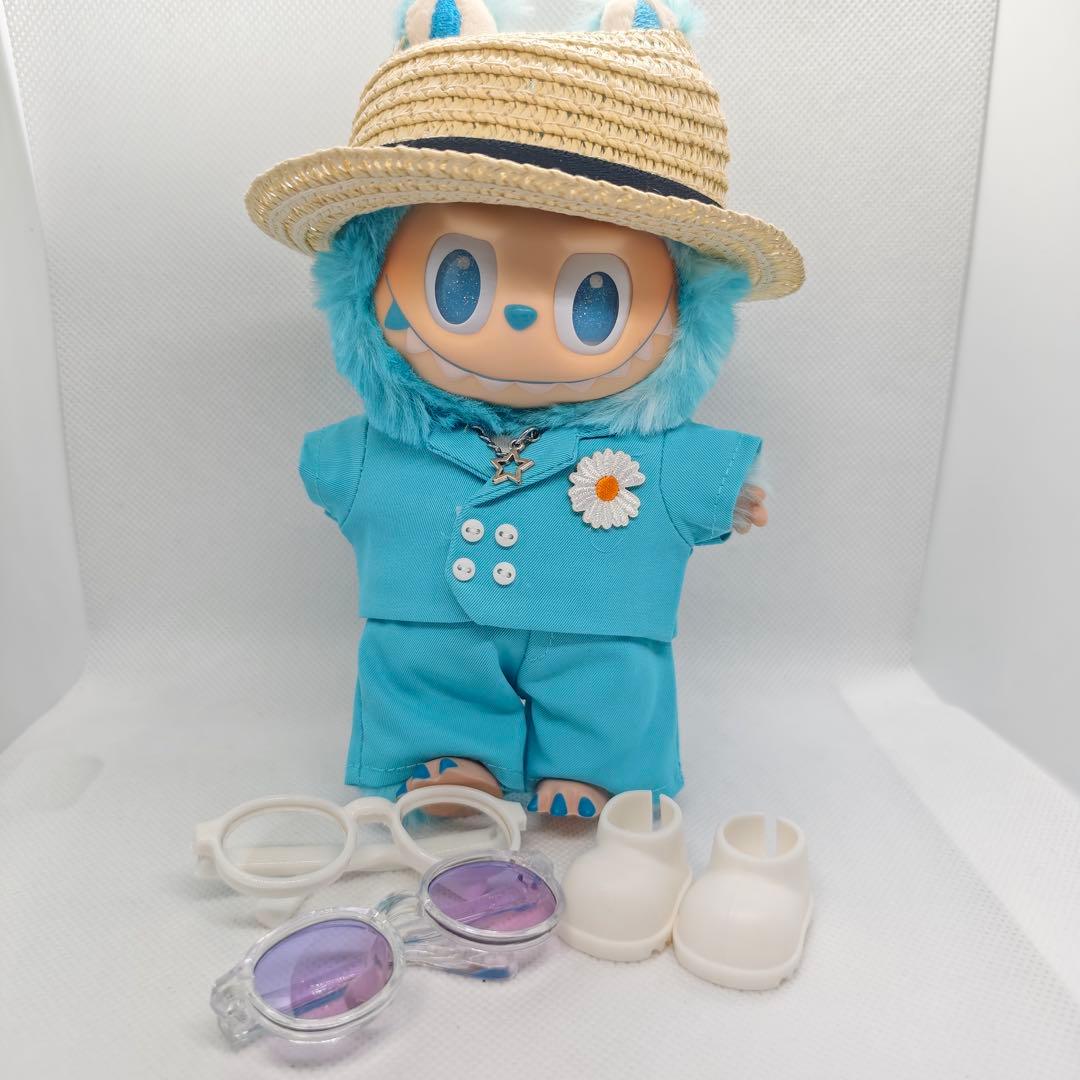 【タイ版】Labubu ラブブ 水色スーツのぬいぐるみ キホルーター