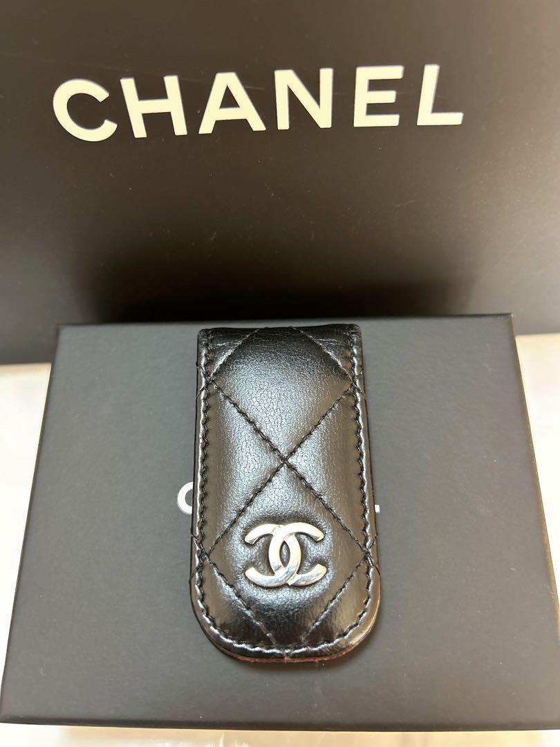 CHANEL マネークリップ 黒 レザー 22903454