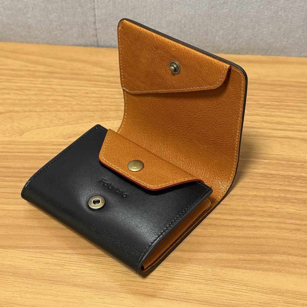 ファブリツィオ 二つ折り財布 ミニ財布 シャインブラック