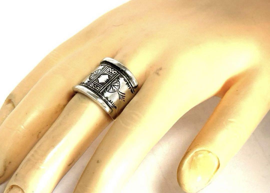 注目ブランドのギフト サハラ砂漠 トゥアレグ族 ハンドメイド シルバーリング アクセサリー