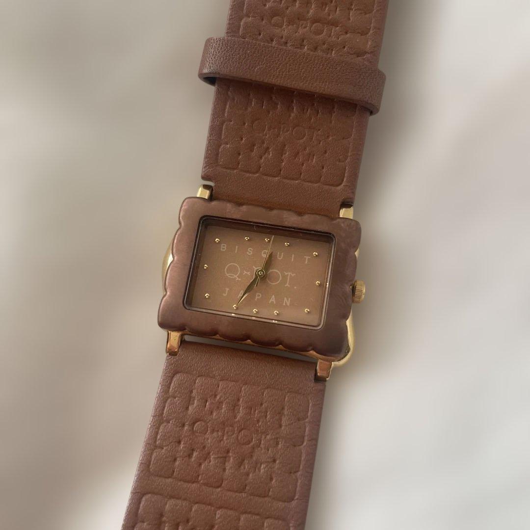 Q-pot メルティビスケットウォッチ キャメル 腕時計