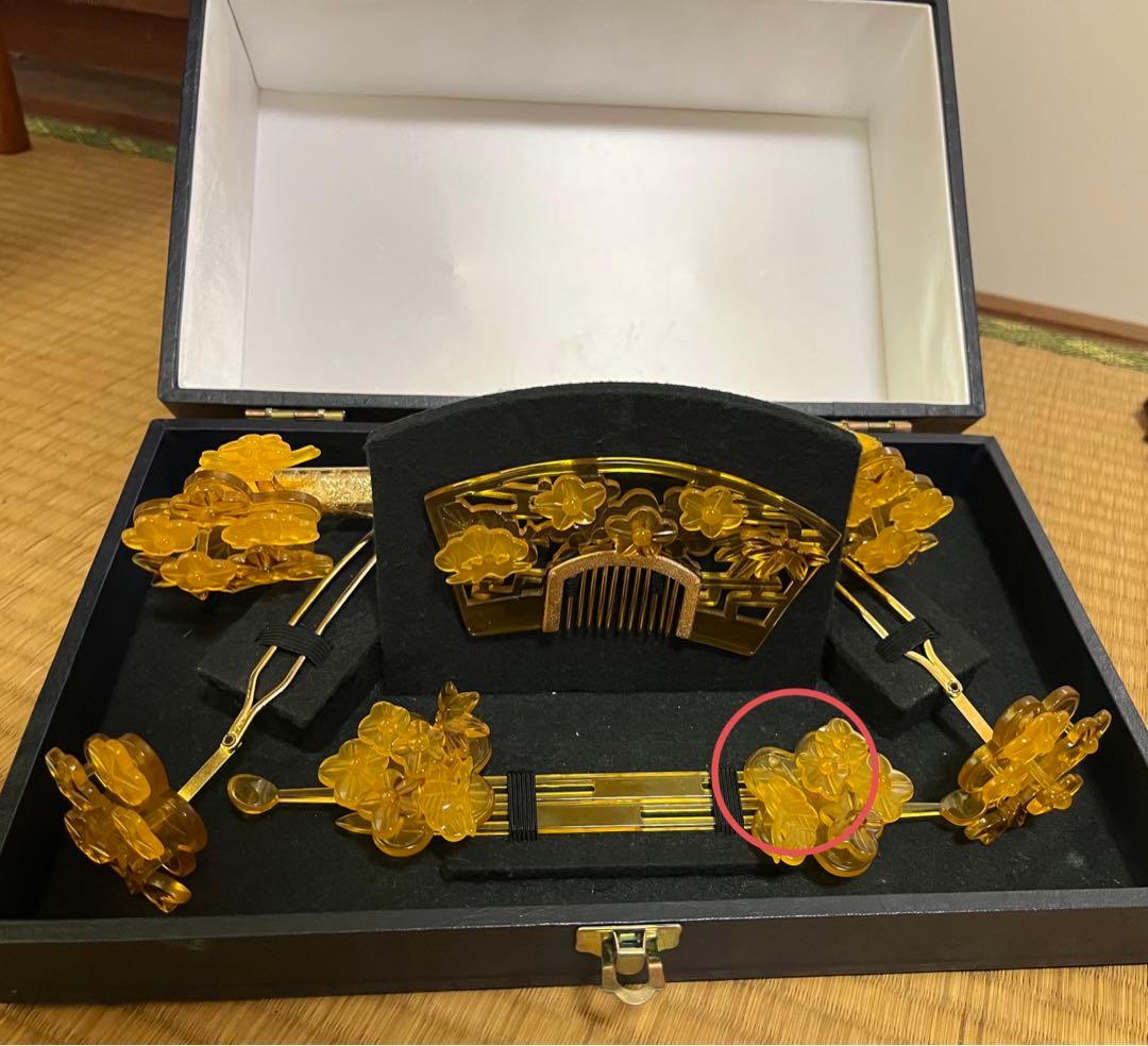 婚礼用髪飾り かんざし こうがい べっこう風傷や汚れあり