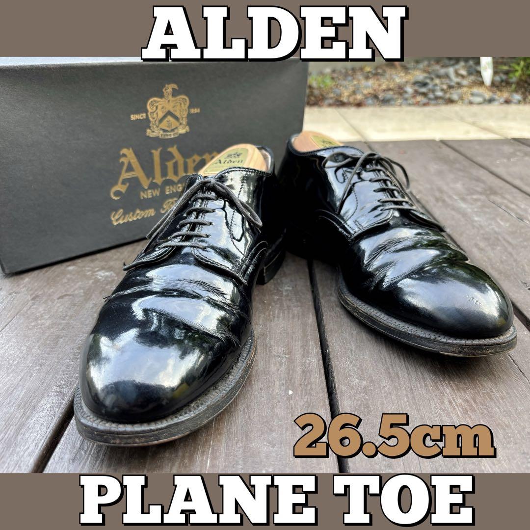 ALDEN/オールデン/パテント/プレーントゥ/ストレート/26.5/8.5/黒