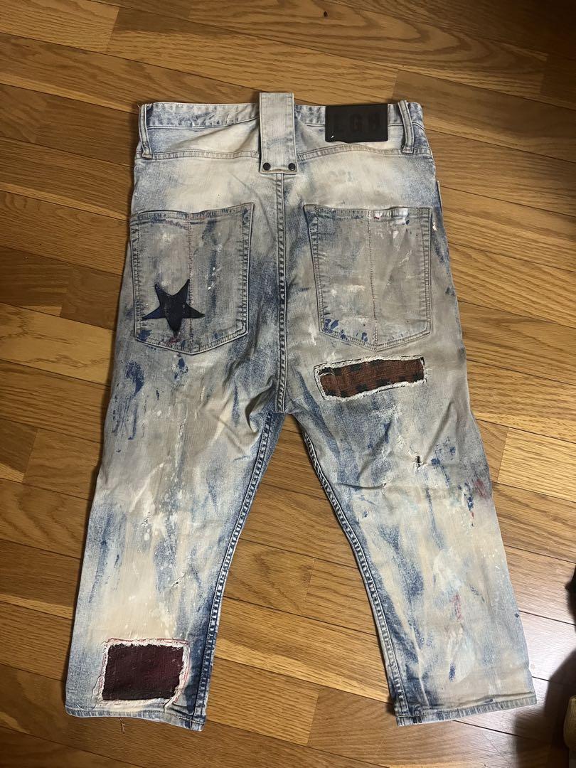 L.G.B. ペイント加工 パッチワークデニムパンツ　s size
