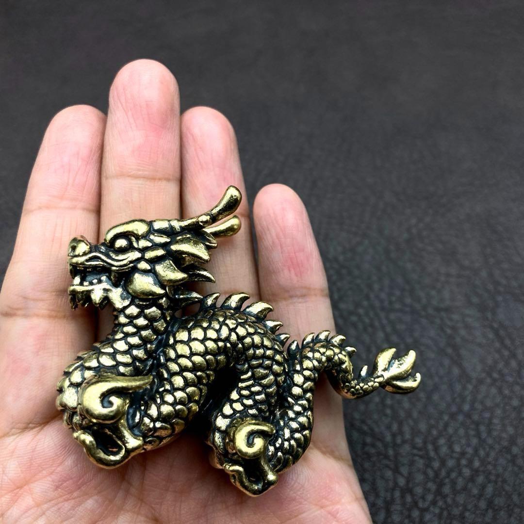真鍮 置物 アンティーク ヴィンテージ ハンドメイド 龍 竜 辰