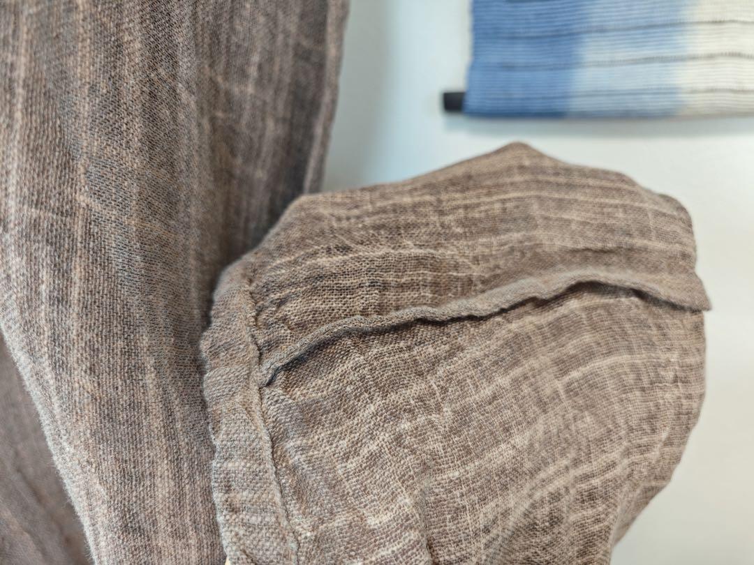 アンティーク調 手刺繍 ロングワンピース リネン 半袖 オーバーサイズ 画像11
