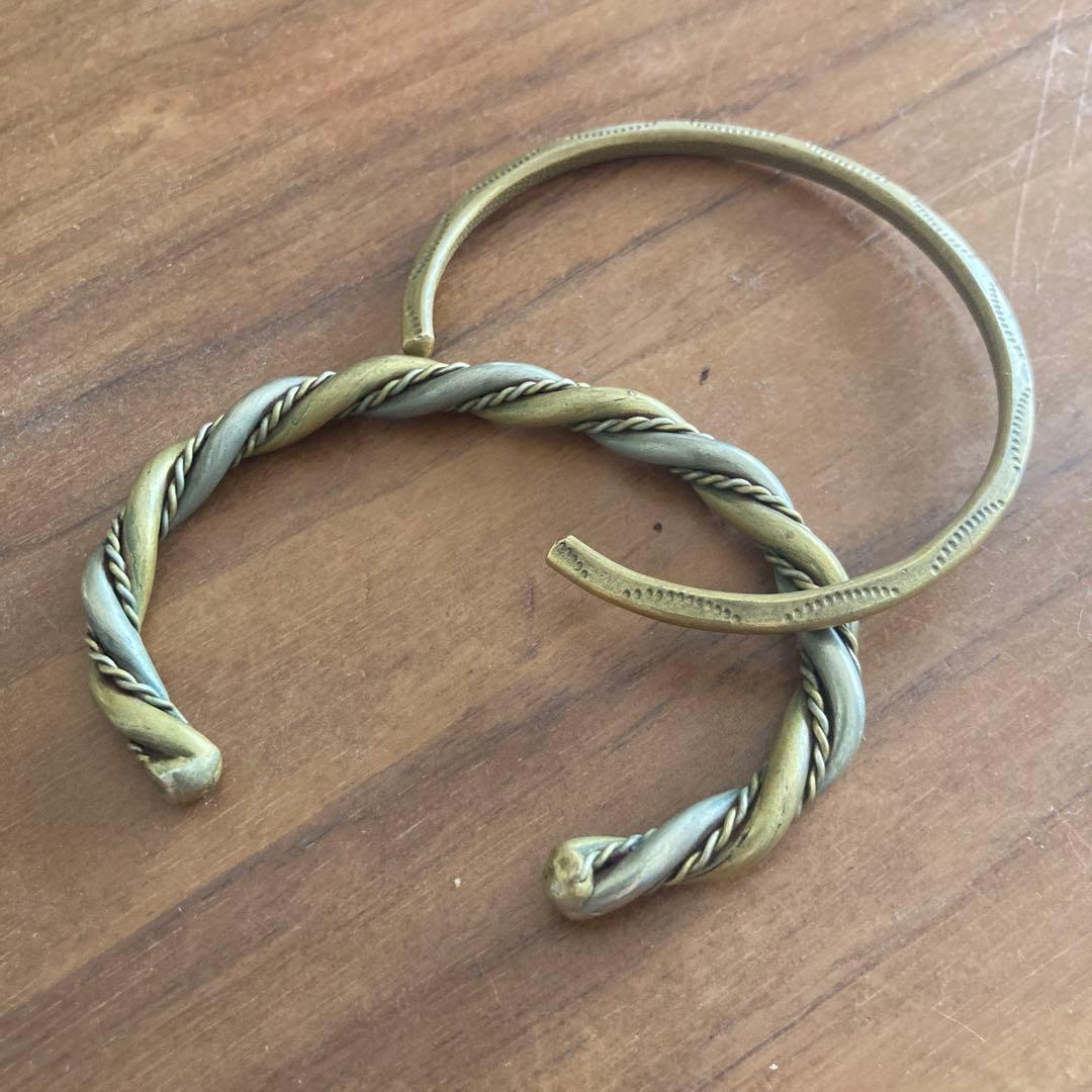 ツイストバングル 真鍮 2点セット