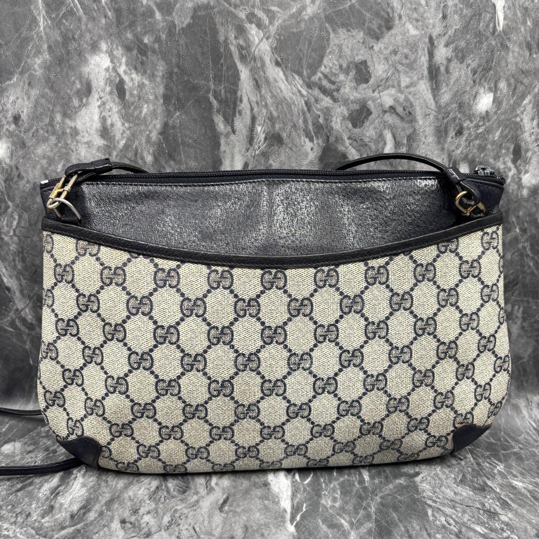 ✨希少✨GUCCI シェリーライン GG ショルダーバッグ ネイビー レザー ✨美品✨GUCCI シェリーライン GG ネイビー レザー ショルダー