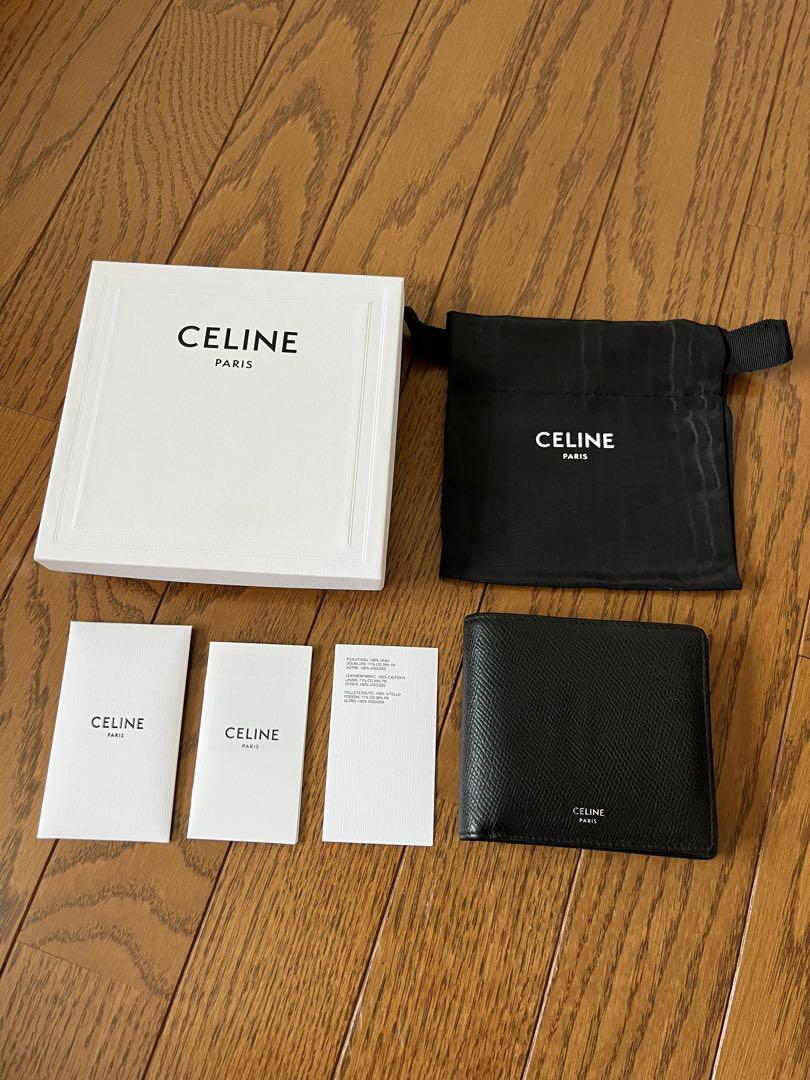 CELINE ブラックレザー 二つ折り財布　バイフォールドウォレット