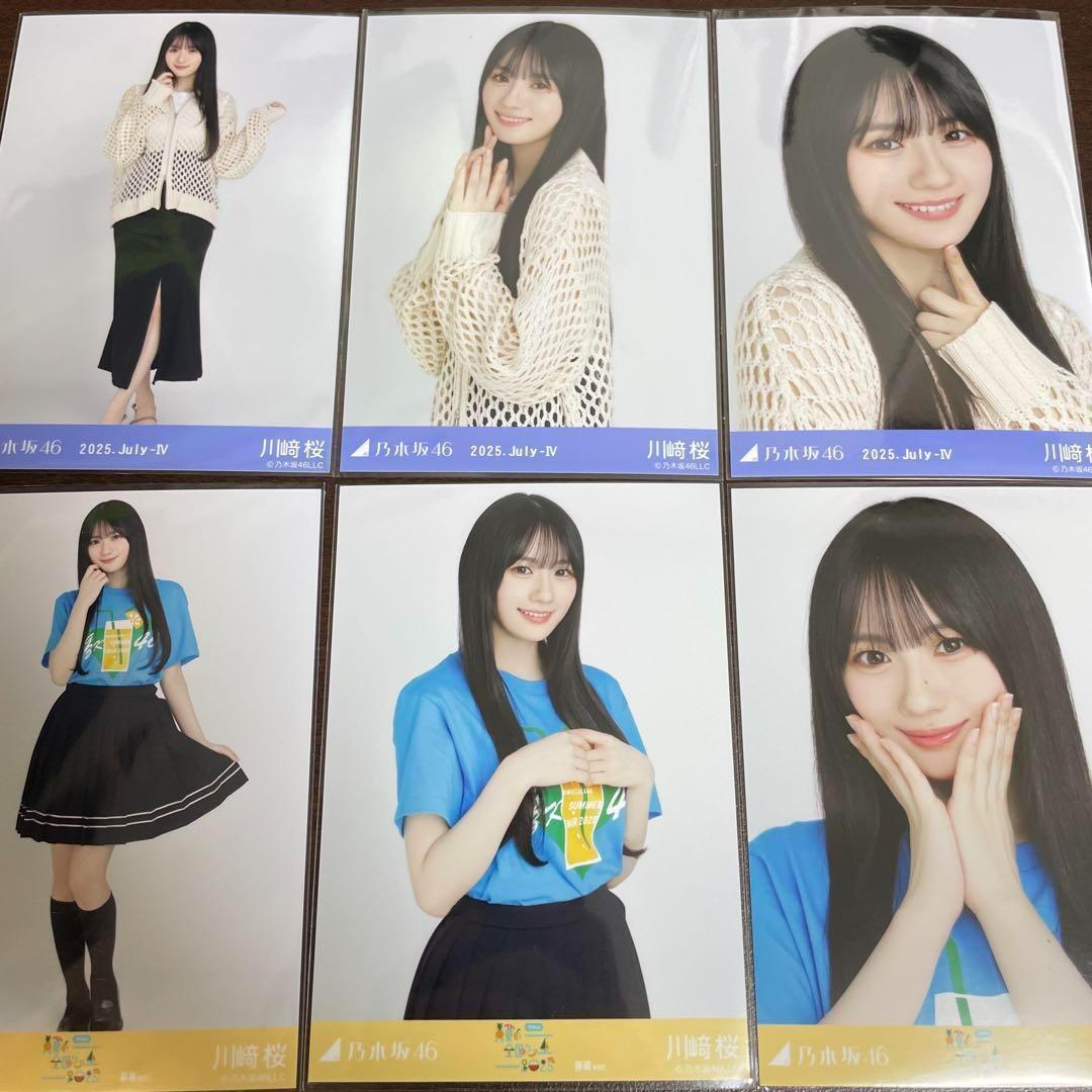 乃木坂46 冨里奈央 6種 メッシュニット Tシャツ 静岡公演 生写真 川﨑桜 乃木坂46 Tシャツ 静岡 メッシュニット 生写真 6種コンプ