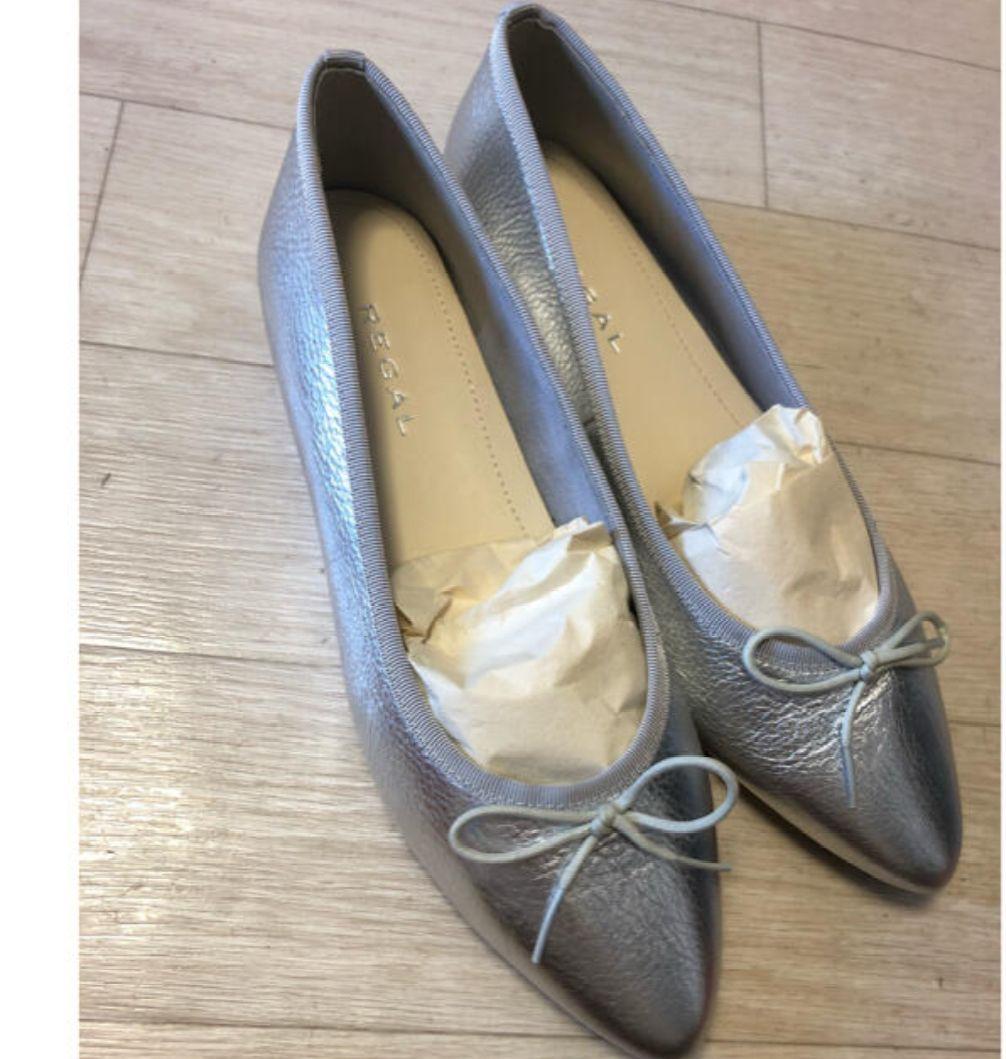 REGAL フラット　バレエシューズ　リボン付き　23センチ　F16M LRSS REGAL(リーガル) / F16M/フラットパンプス/バレエシューズ