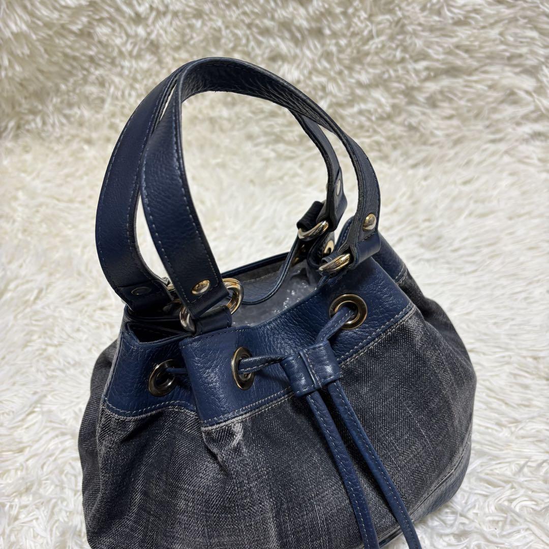 ✨️希少 バーバリーブルーレーベル 巾着 ハンドバッグ ノバチェック デニム