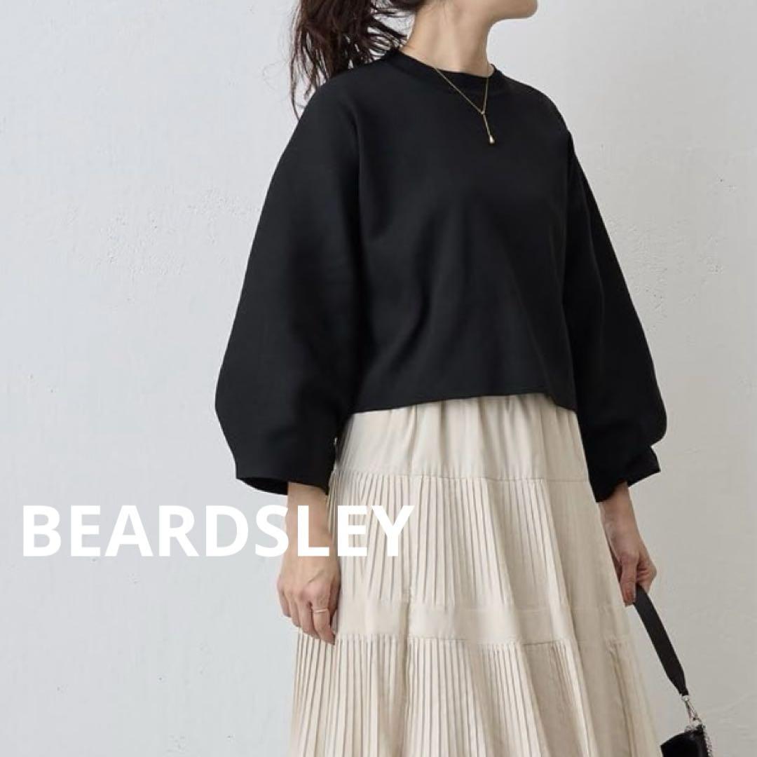 未使用　ビアズリー BEARDSLEYバレルスリーブニット　ブラック　F