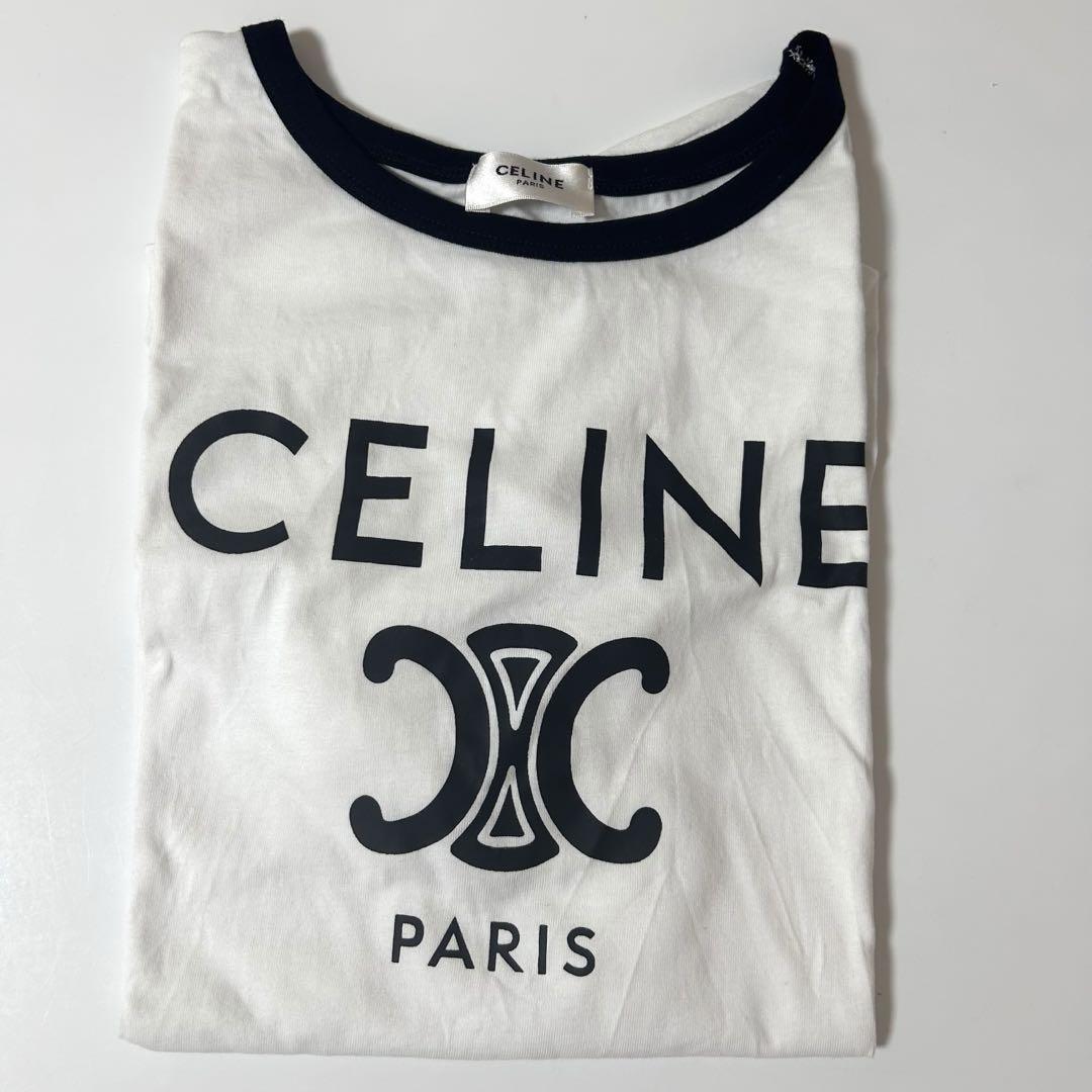 セリーヌ CELINE ロゴプリント Tシャツ ホワイト