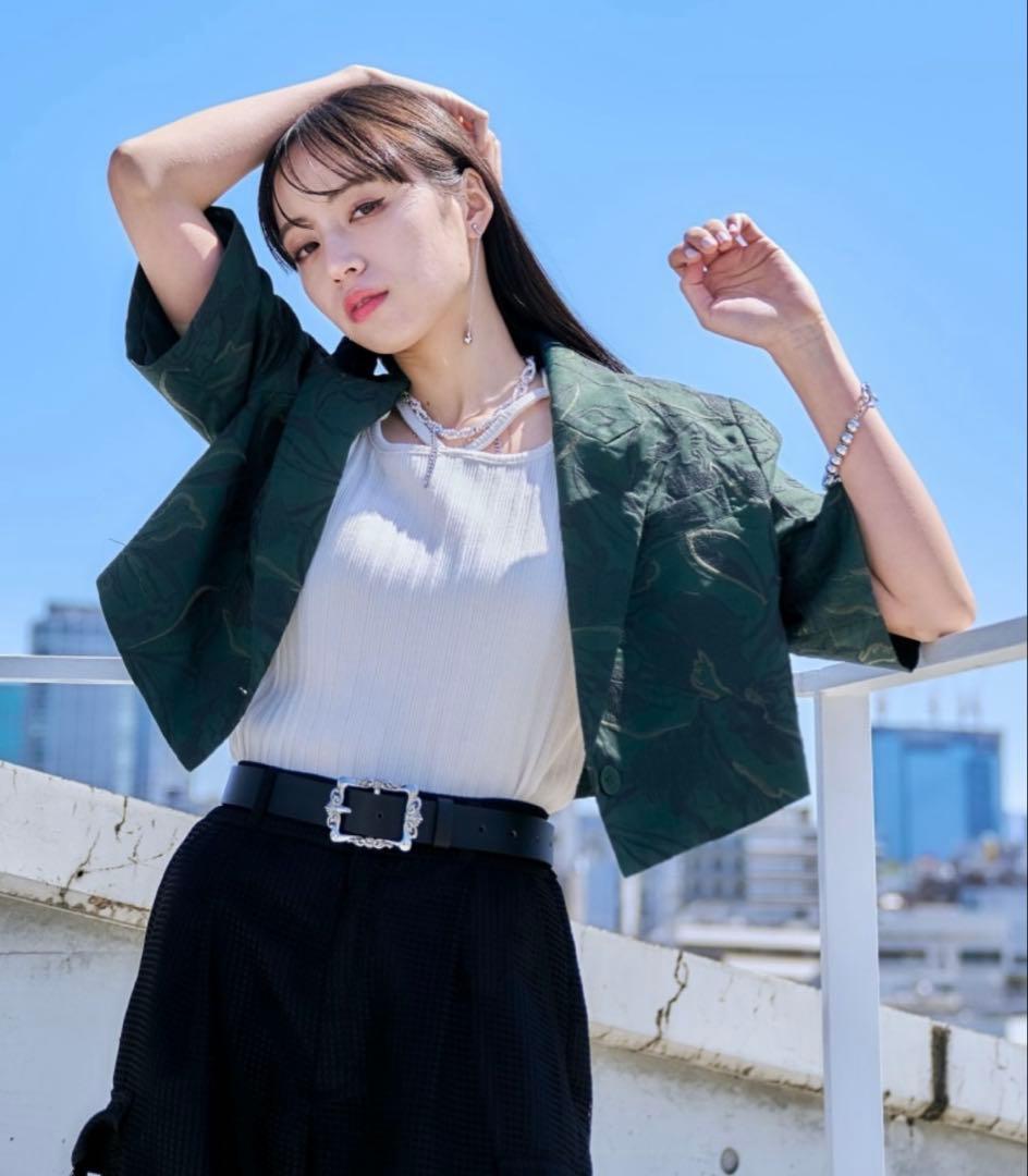 無駄がない HARE フラワーシシュウショートジャケット フラワーシシュウフ スカートFREE SIZE・HARE 素朴な