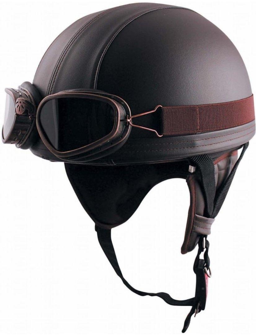 スピードピット レザーブラウン バイクヘルメット