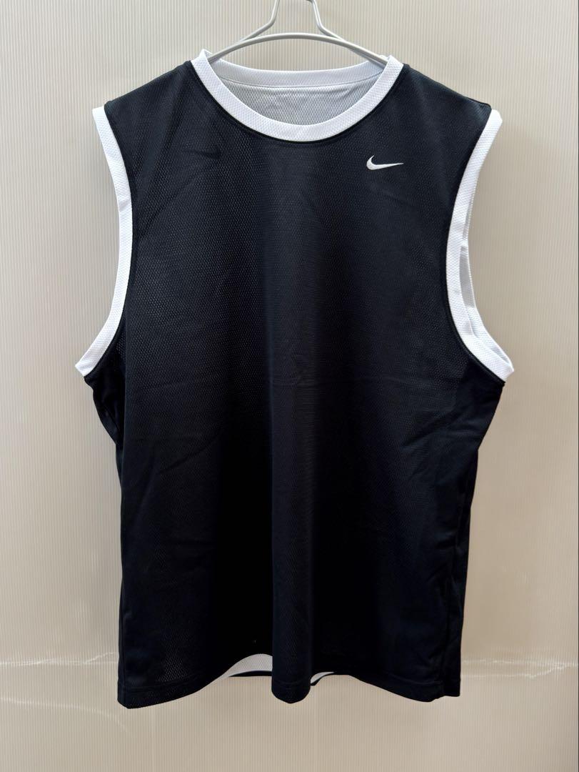 NIKE／ナイキ／リバーシブル・ノースリーブTシャツ／ブラック（白フチあり）