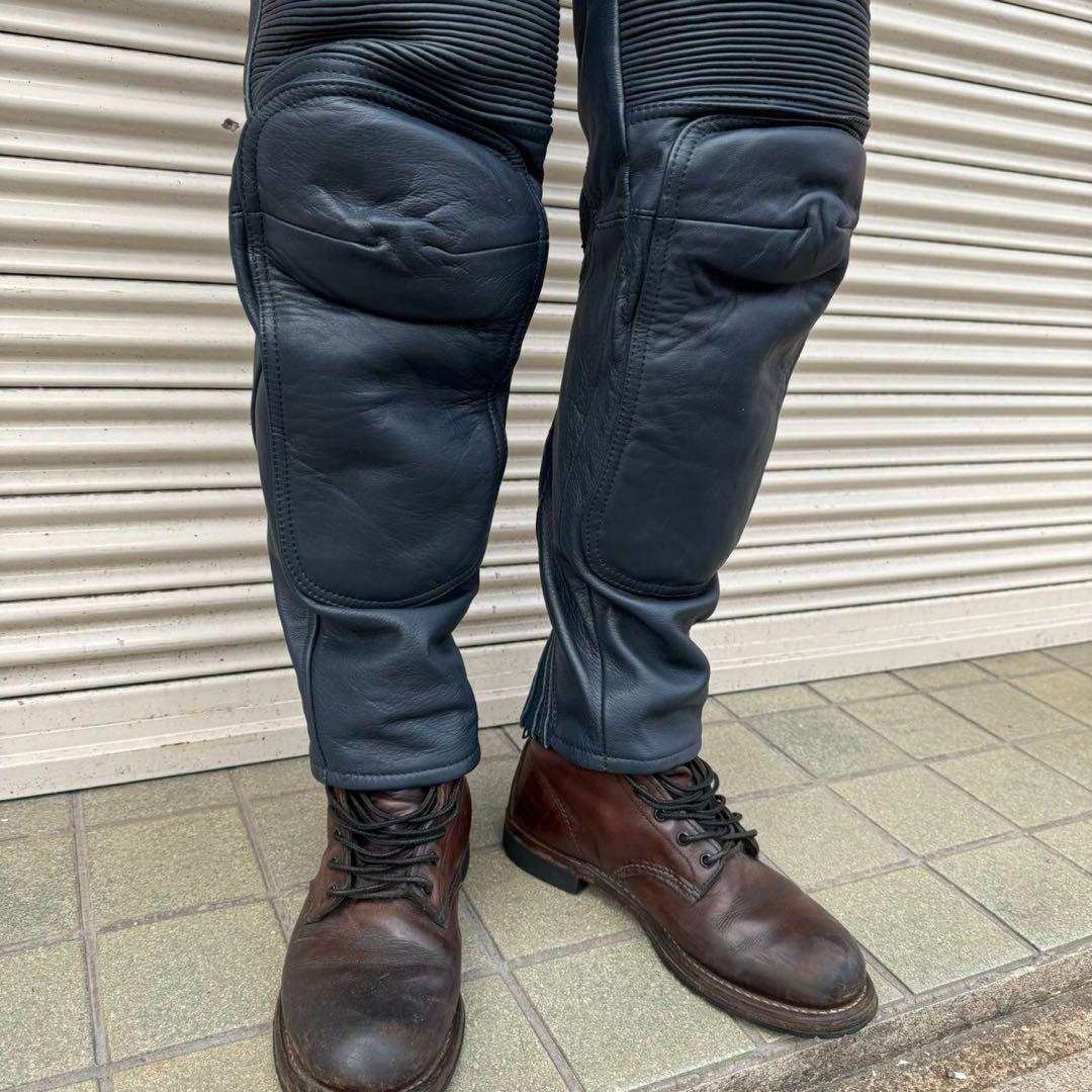 レーシングパンツ EGHTES LEDER ネイビー プロテクター L 革パン