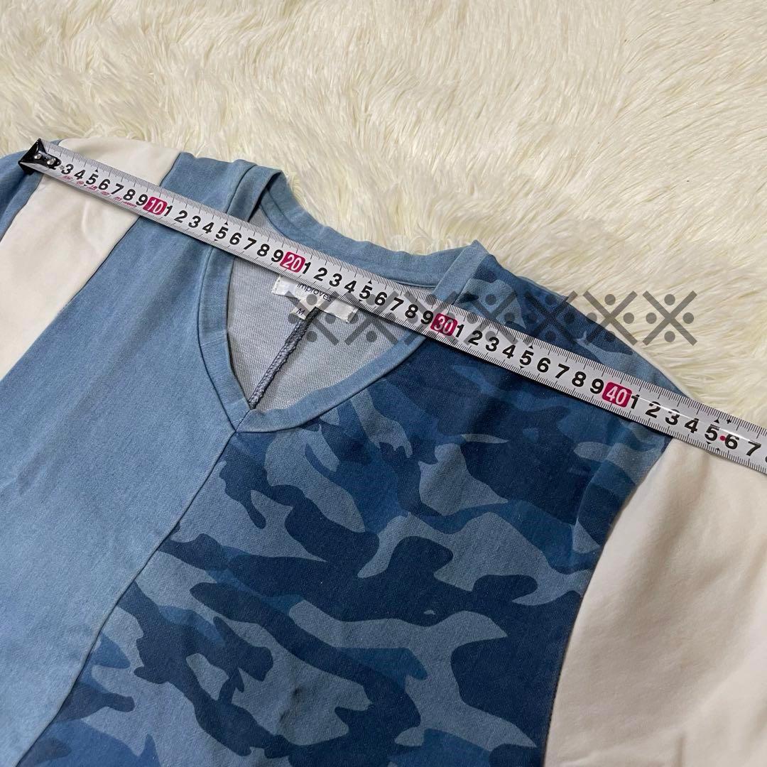 迷彩　カモ柄　ドッキング　Tシャツ
