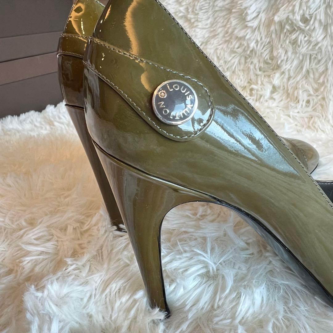 新品　訳あり　Louis Vuitton 38 オリーブグリーン　パンプス