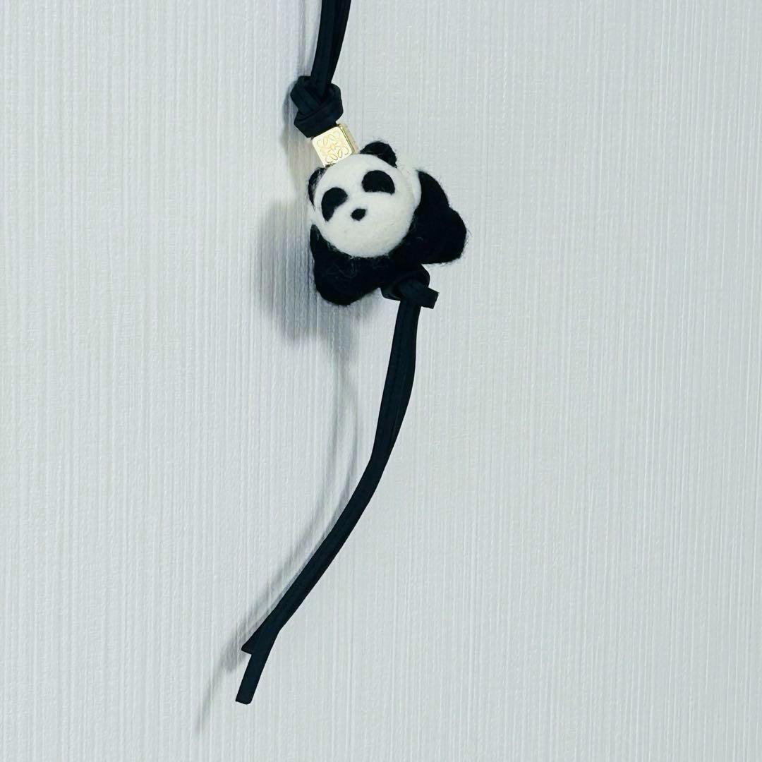 【新品】ロエベLOEWEバッグチャーム黒パンダフェルトブラックレディースメンズ