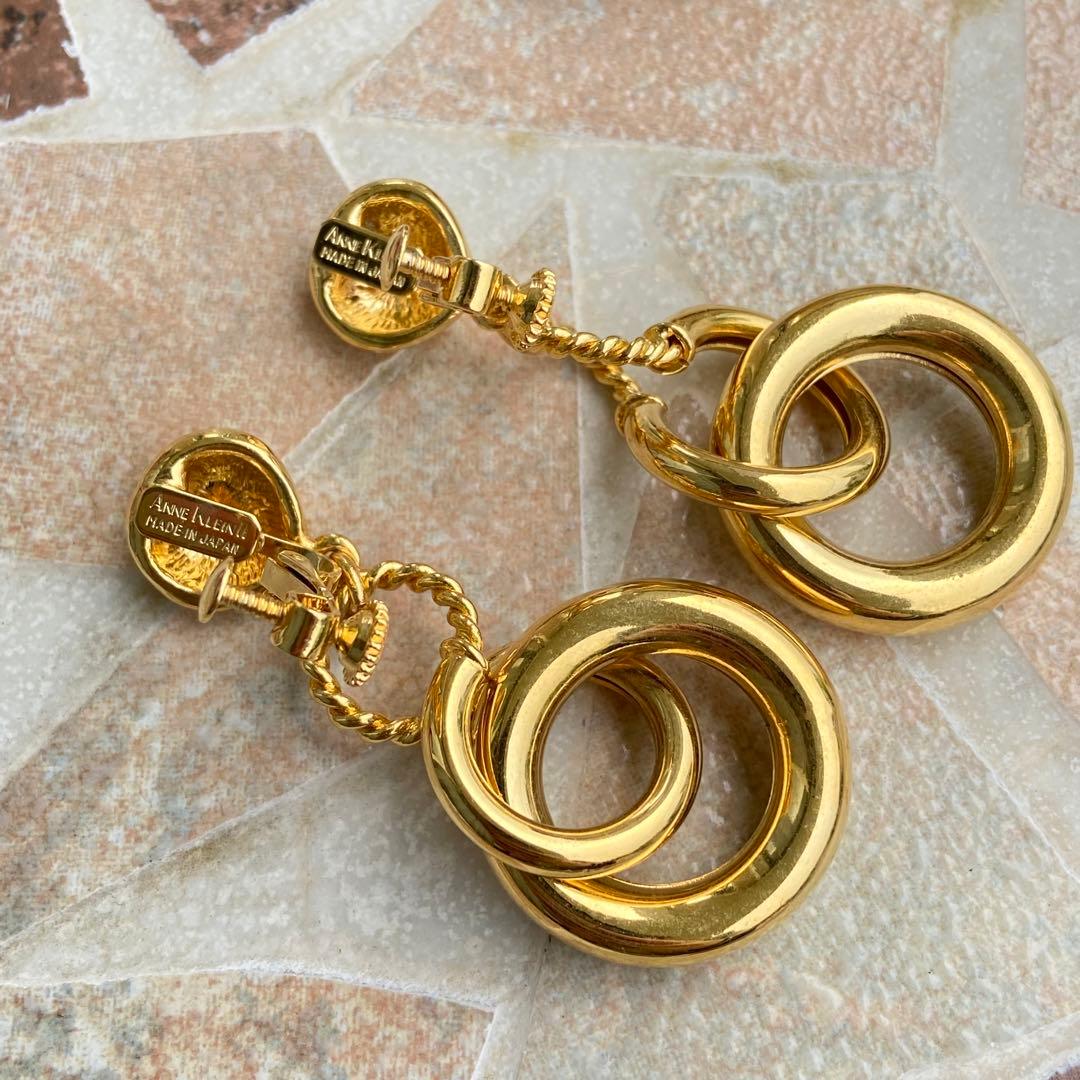 90's ANNE KLEIN ll ロングフープ イヤリング ヴィンテージ 期間限定