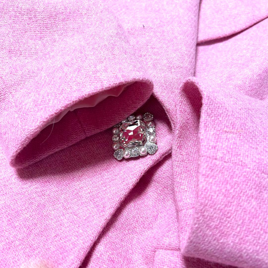 nana jacqueline コート リボン ピンク ダブルブレスト ビジュー nana jacqueline コート リボン ピンク ダブルブレスト ビジュー