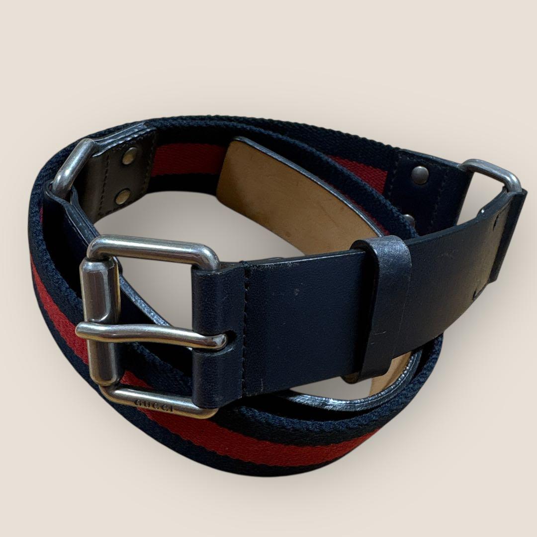 早い者勝ち⭐︎GUCCI レザー×キャンバスベルト⭐︎
