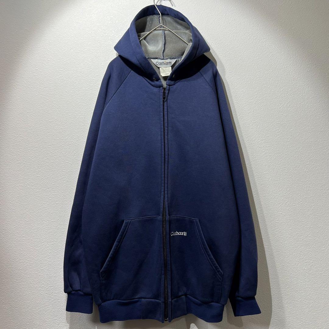 【希少】90s Carhartt ジップパーカー ビッグシルエット ブルー L