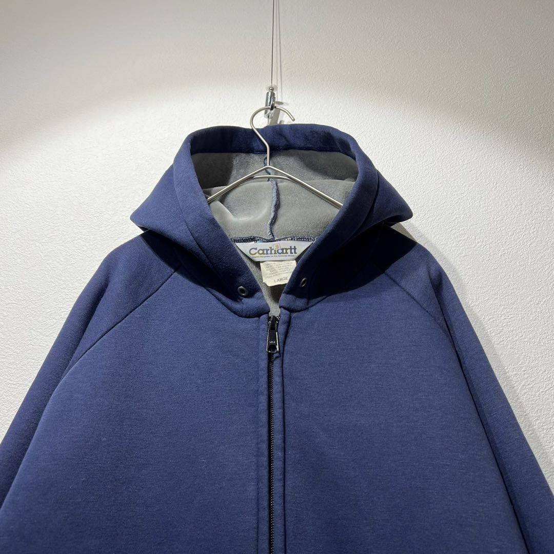 【希少】90s Carhartt ジップパーカー ビッグシルエット ブルー L