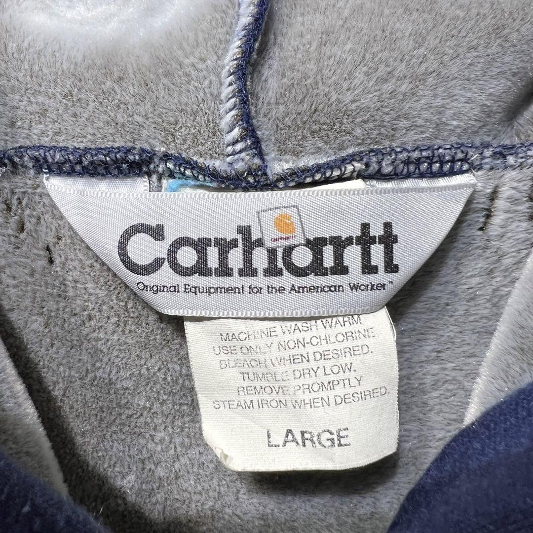 【希少】90s Carhartt ジップパーカー ビッグシルエット ブルー L