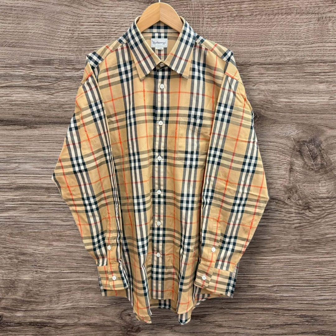 26D4 Burberrys バーバリーズ ノバチェックシャツ シャドーホースL・BURBERRY