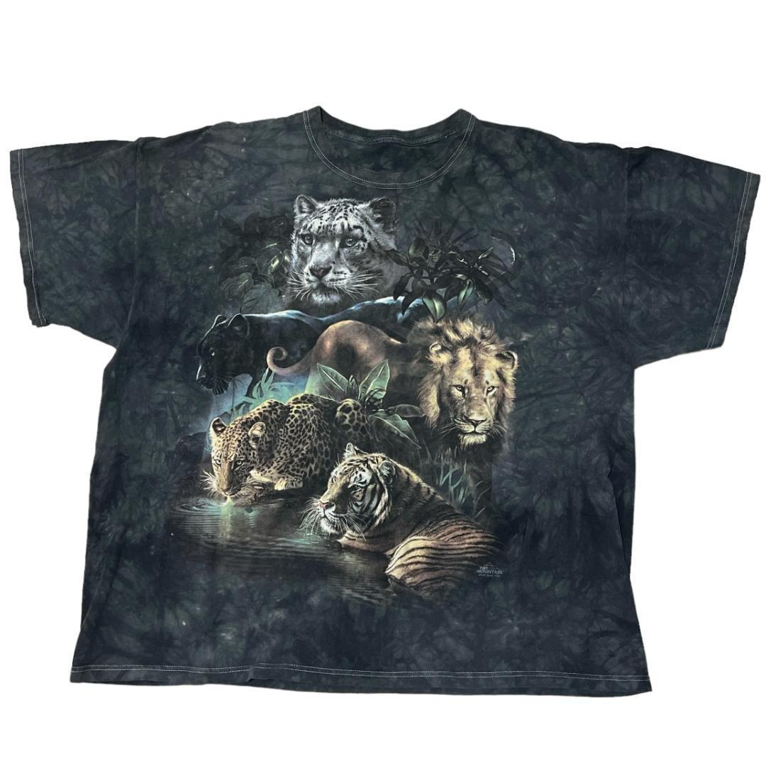 ヴィンテージ 半袖Tシャツ アニマルT タイダイ 猛獣 ライオン 豹 e41