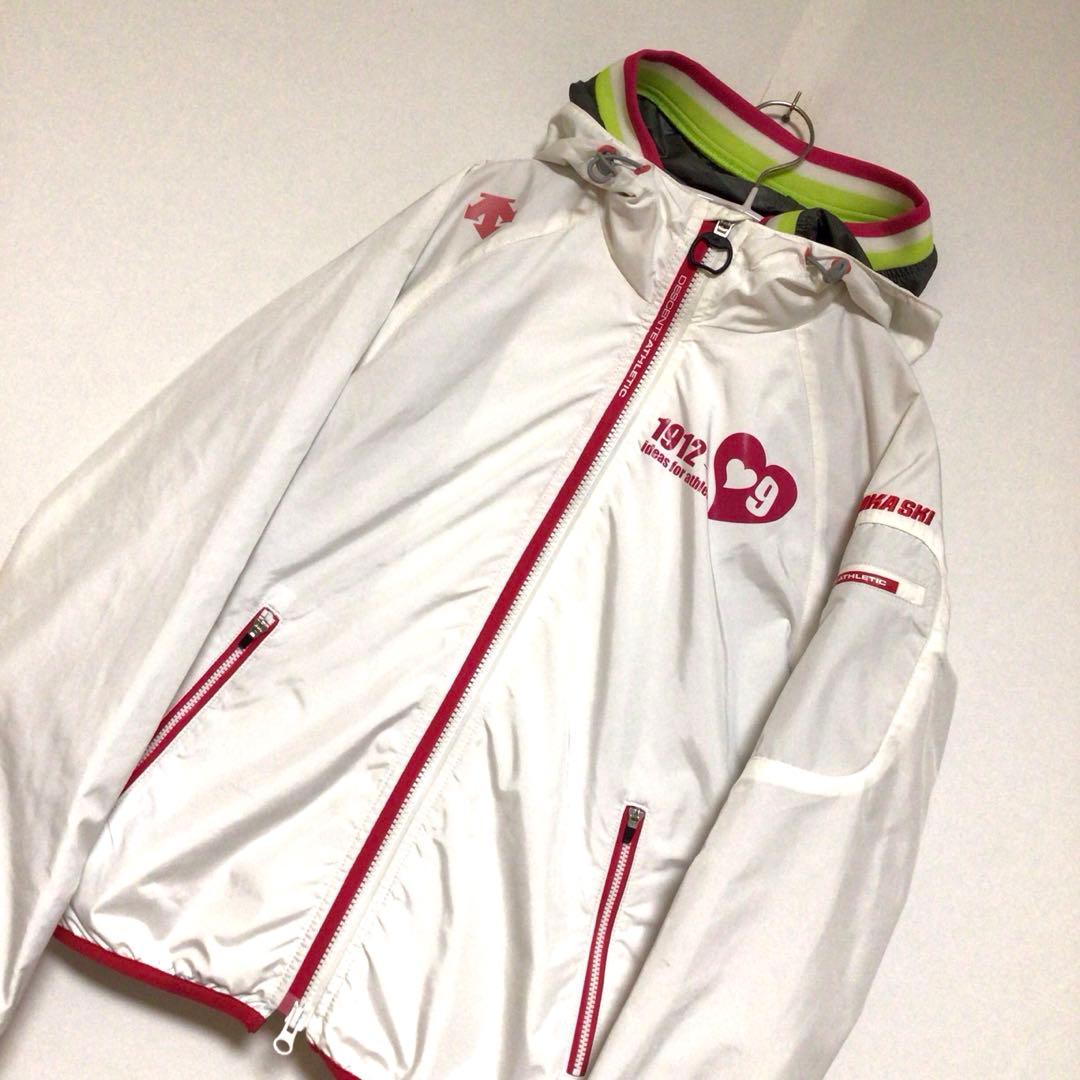 希少 デサント オガサカスキー ウインドブレーカー セットアップ 白ピンク S