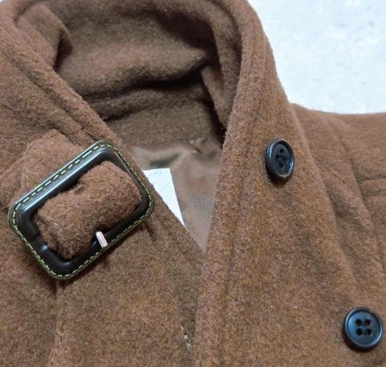 ウール ダブルブレスト ロングコート ブラウン ウール ダブルブレスト ロングコート ブラウン