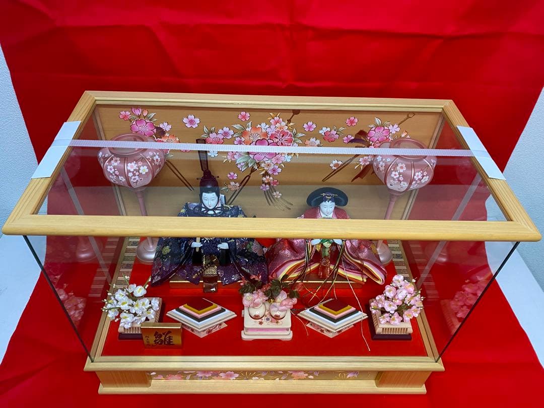 翔玉監修 雛人形親王飾りガラスケース入り