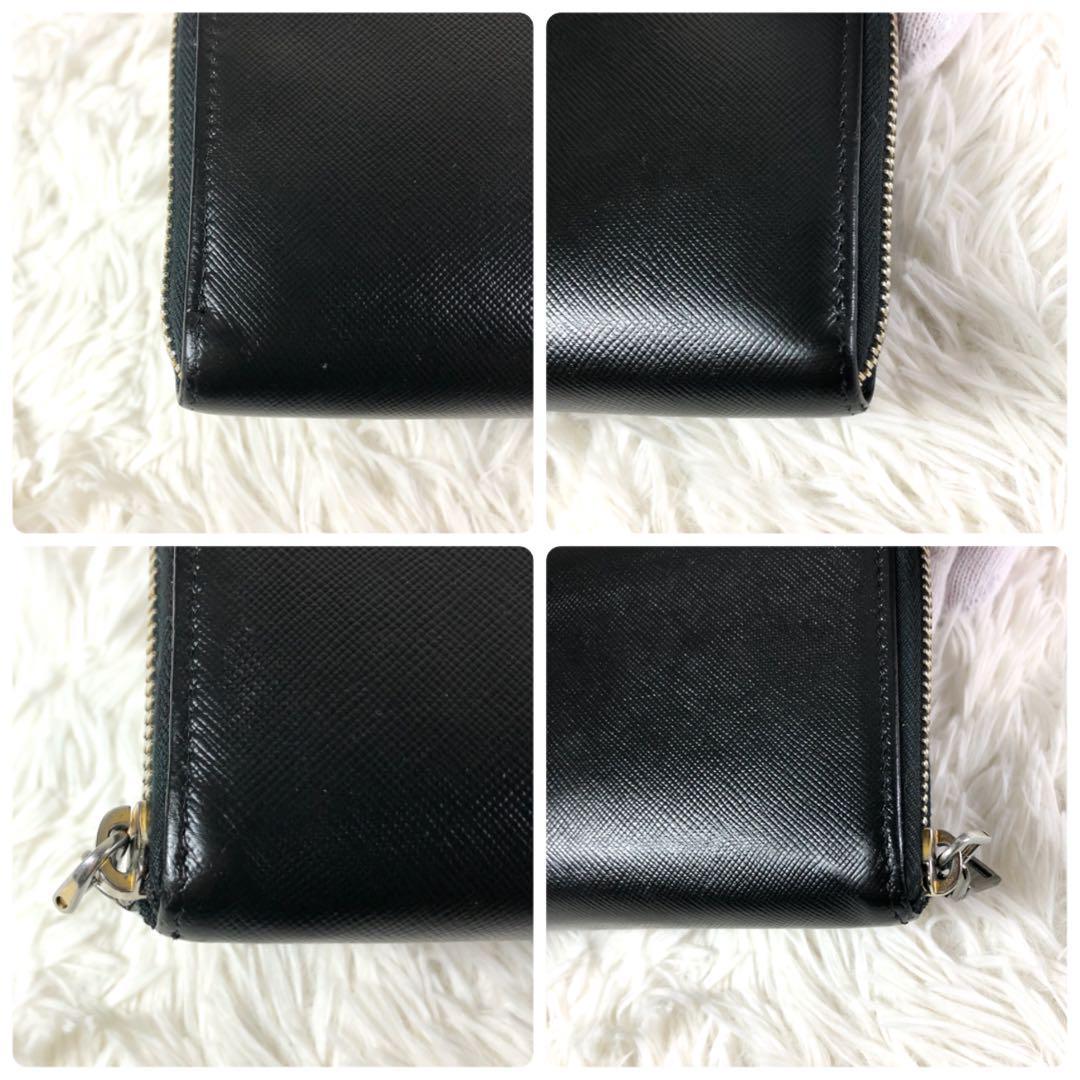 ✨美品✨PRADA プラダ 長財布 ラウンドジップ ゴールド金具 オールレザー