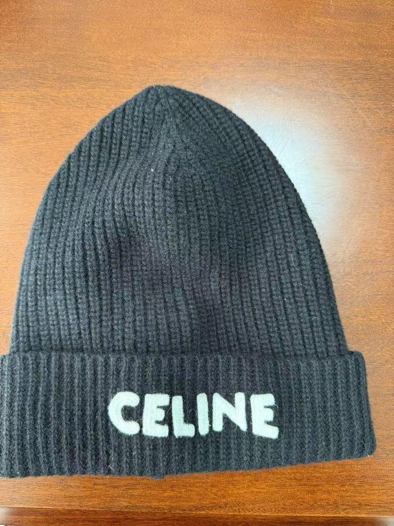 CELINE ブラック ニット帽 新品同様 - メルカリ