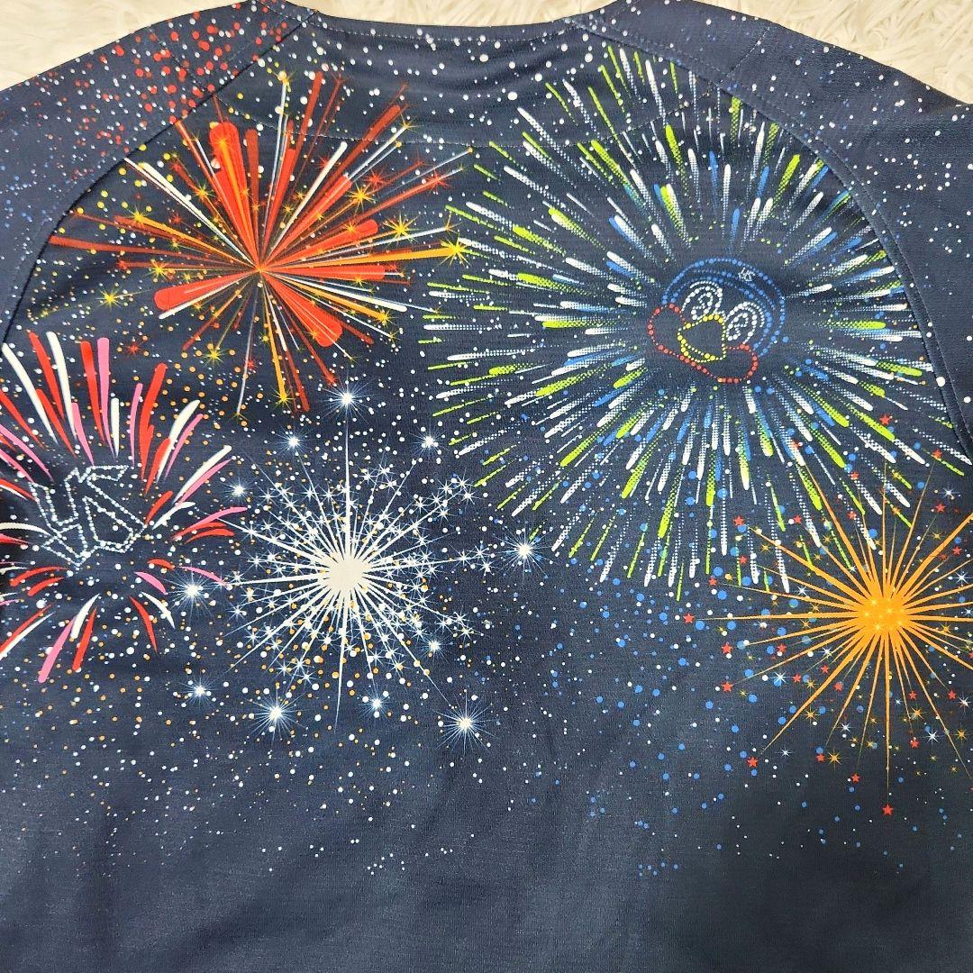 美品激レア！ヤクルトスワローズ 花火柄ベースボールシャツ つば