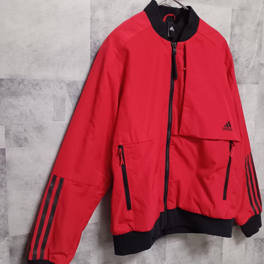 adidas アディダス メンズ ナイロンジャケット(裏地有) M 赤
