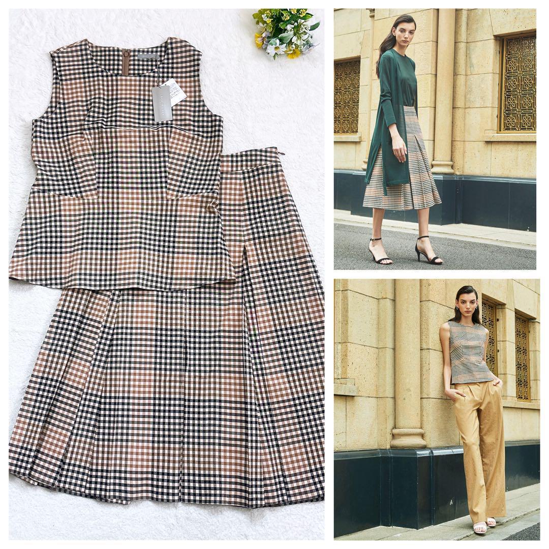 《新品》セオリーリュクス Trad Plaid セットアップ チェック 茶 ML