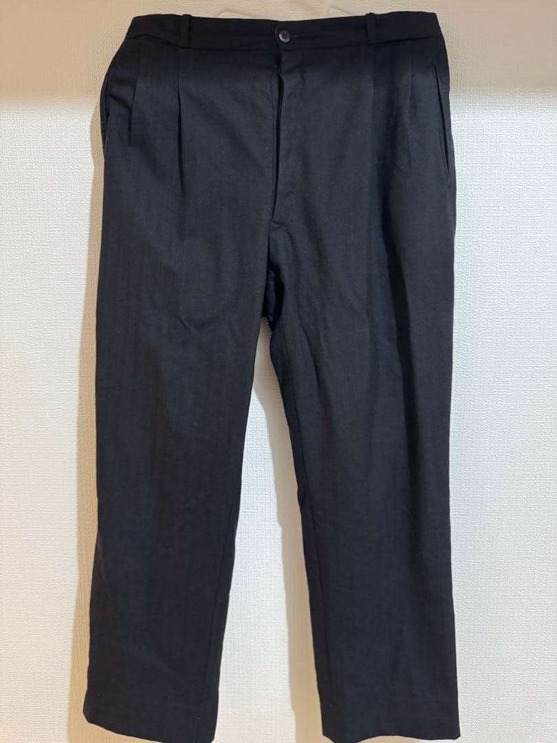 50s 60s ストライプ 黒 ブラック ウール スラックス トラウザー パンツL DOUBLE RL