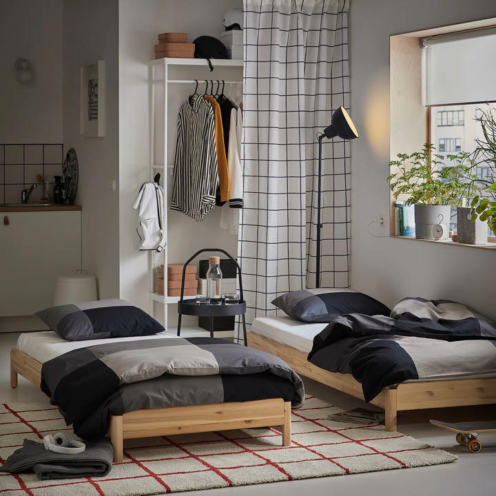 【値下げ】引取限定 IKEA UTÅKER ウトーケルベッドフレーム&マットレス IKEA ウトーケル ベッドフレーム&マットレスセット